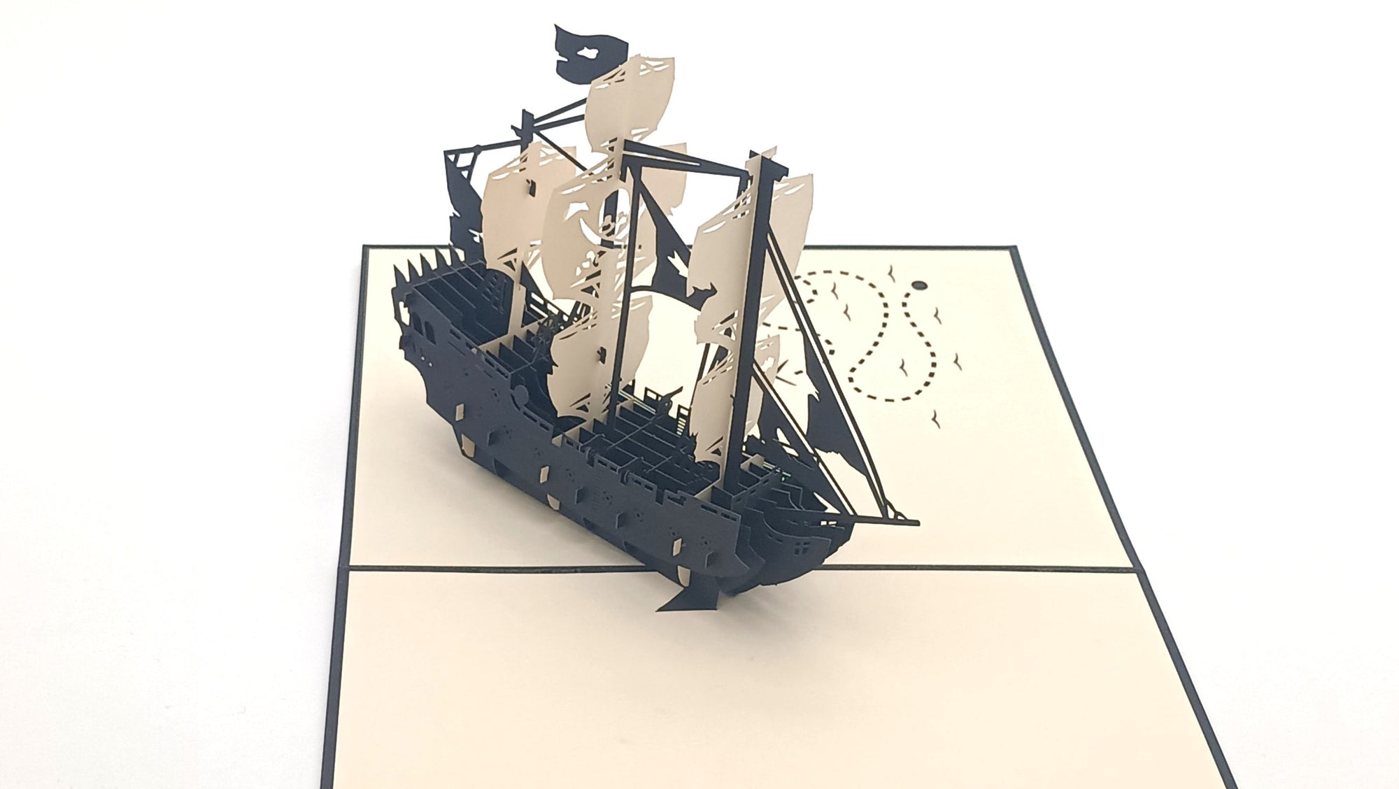 Tarjeta pop-up Kiriarte- Barco Pirata 🏴☠️⚓️