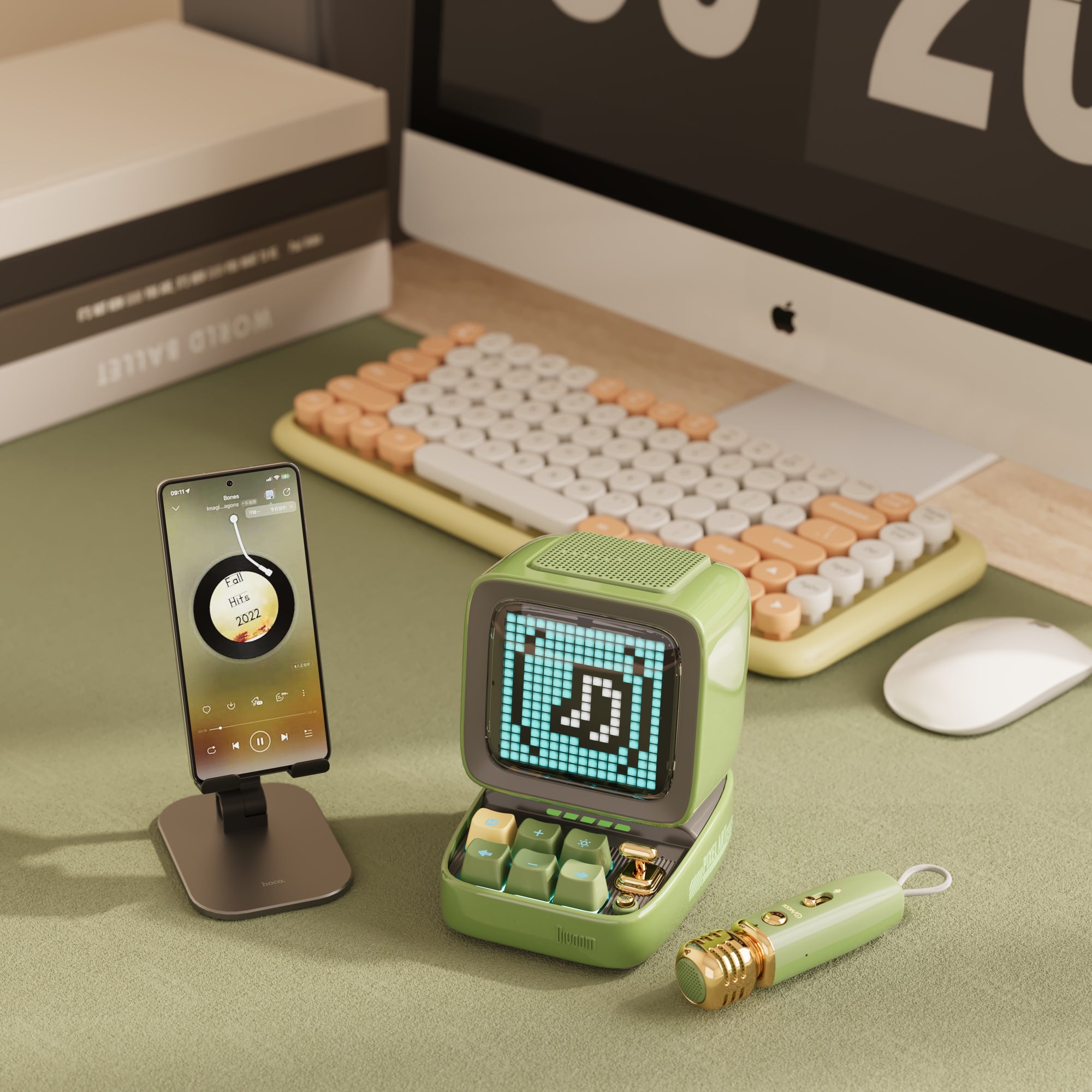 Parlante bluetooth Divoom - DITOO 5 M pixel art y karaoke 👾 🎤