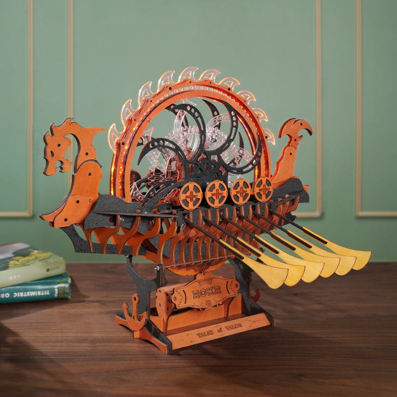 PUZLE 3D MADERA ROBOTIME - Viking Dragon Ship LK802 ⚔️🛡️