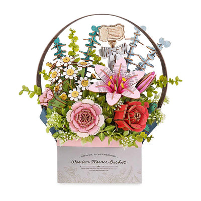 PUZZLE 3D MADERA ROBOTIME - ROWOOD Wooden Flower Basket TW03H 🌹🌸🪻🌻