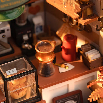 PUZZLE 3D ROBOTIME- Casita miniatura Tiendita de CAFÉ ☕