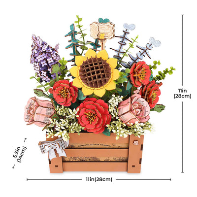 PUZLE 3D MADERA ROBOTIME - ROWOOD Wooden Bloom Box TW02H 🌹🌸🪻🌻