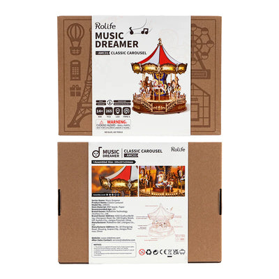 Puzle 3D Madera Musical- Classic Carousel  AMC01 🎠🦓