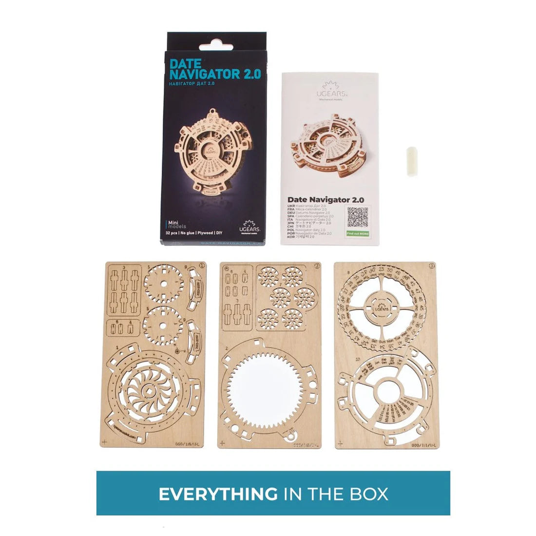 Puzle 3D de madera mecánico Ugears- Calendario Perpetuo Date Navigator 📅