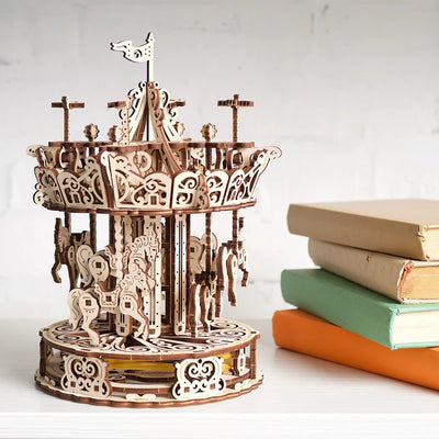 Puzle 3D de madera- Carrusel- Ugears 🎠