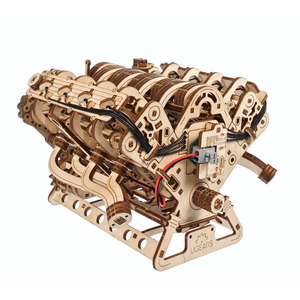Puzle 3D de madera- Motor V8- Ugears 🔩 🚗