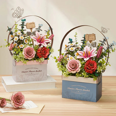 PUZZLE 3D MADERA ROBOTIME - ROWOOD Wooden Flower Basket TW03H 🌹🌸🪻🌻