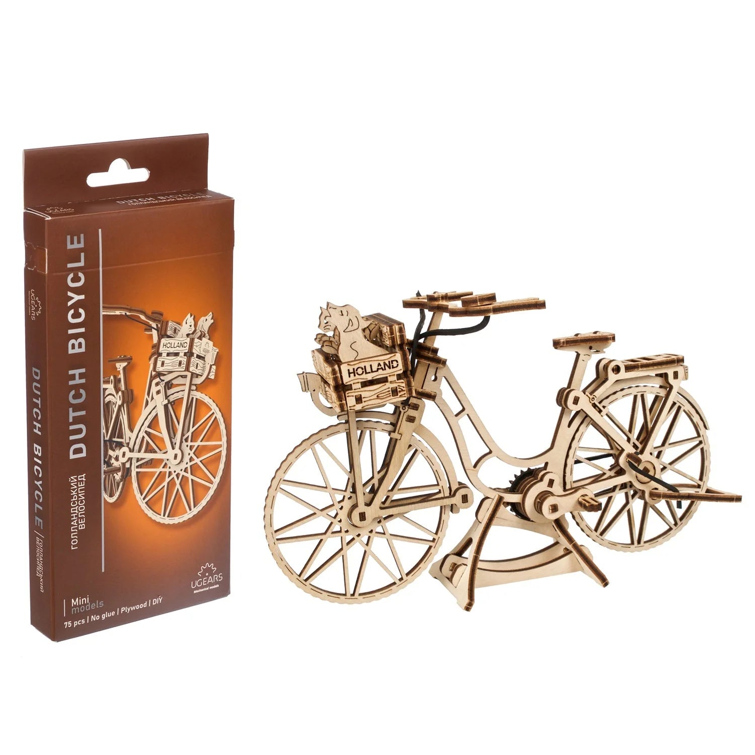 Puzle 3D de madera mecánico UGEARS - Dutch Bicycle (Bicicleta holandesa) 🚲