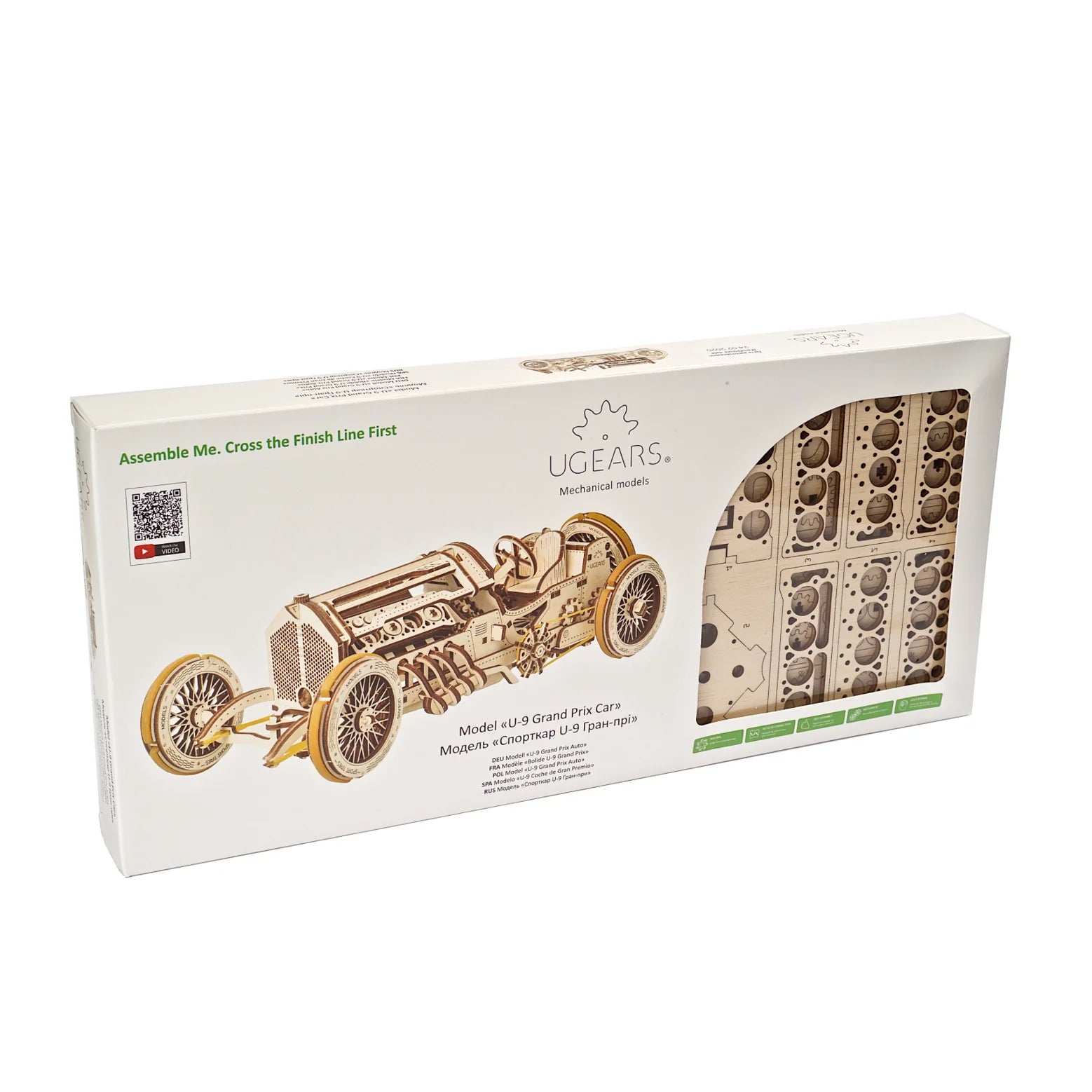Puzle 3D de madera mecánico UGEARS- Grand Prix Car U-9 🚘