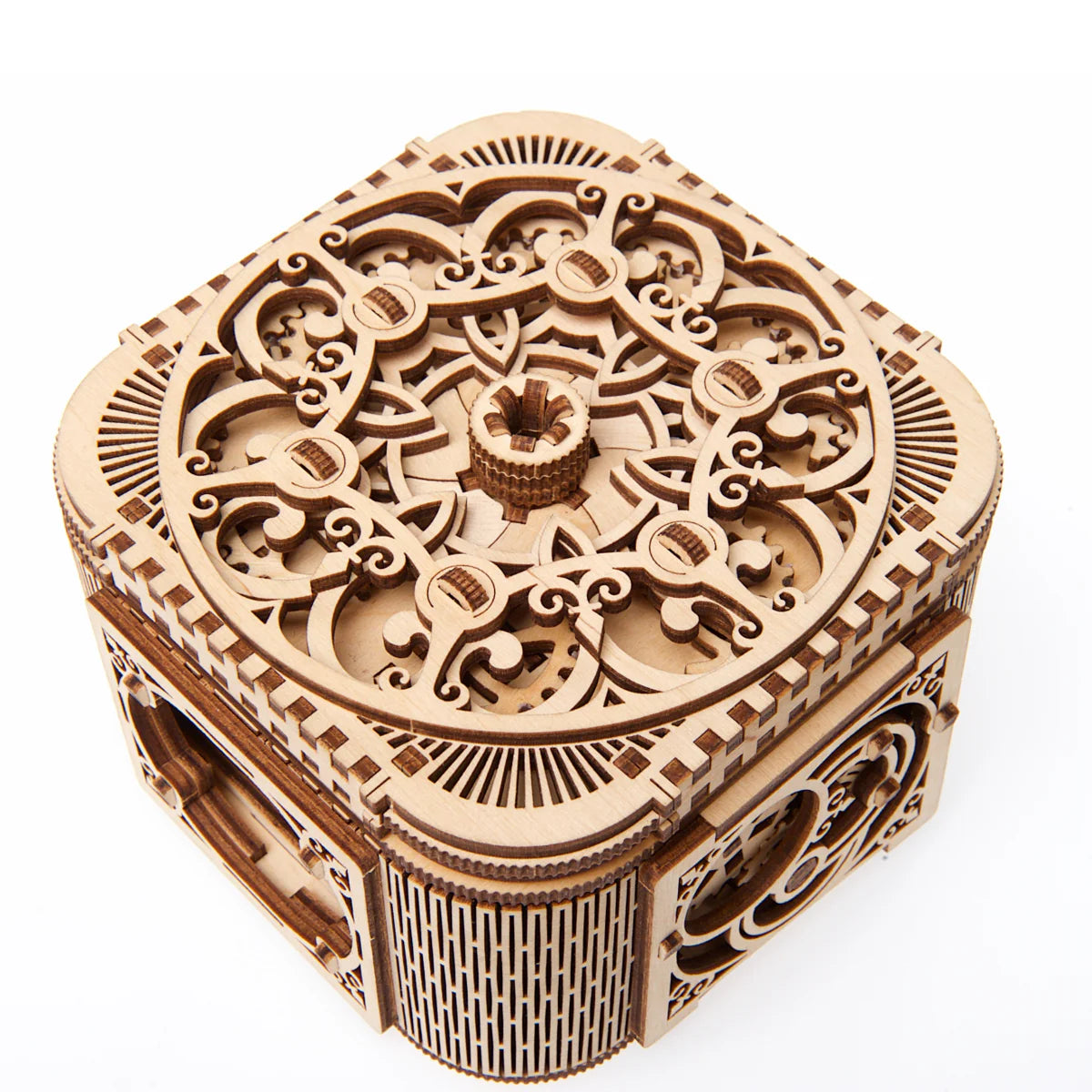 Puzle 3D de madera mecánico UGEARS - Caja del Tesoro (TREASURE BOX) 💎🗝️