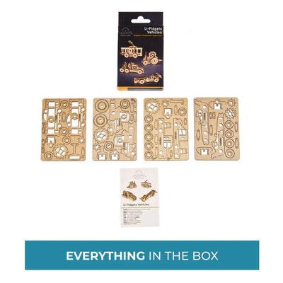 Puzle 3D de madera mecánico UGEARS- U-Fidgets Vehicles (Autitos de relajación)  🛞
