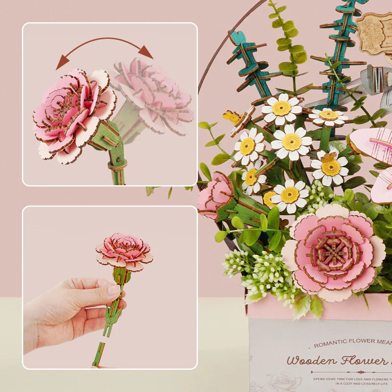 PUZZLE 3D MADERA ROBOTIME - ROWOOD Wooden Flower Basket TW03H 🌹🌸🪻🌻