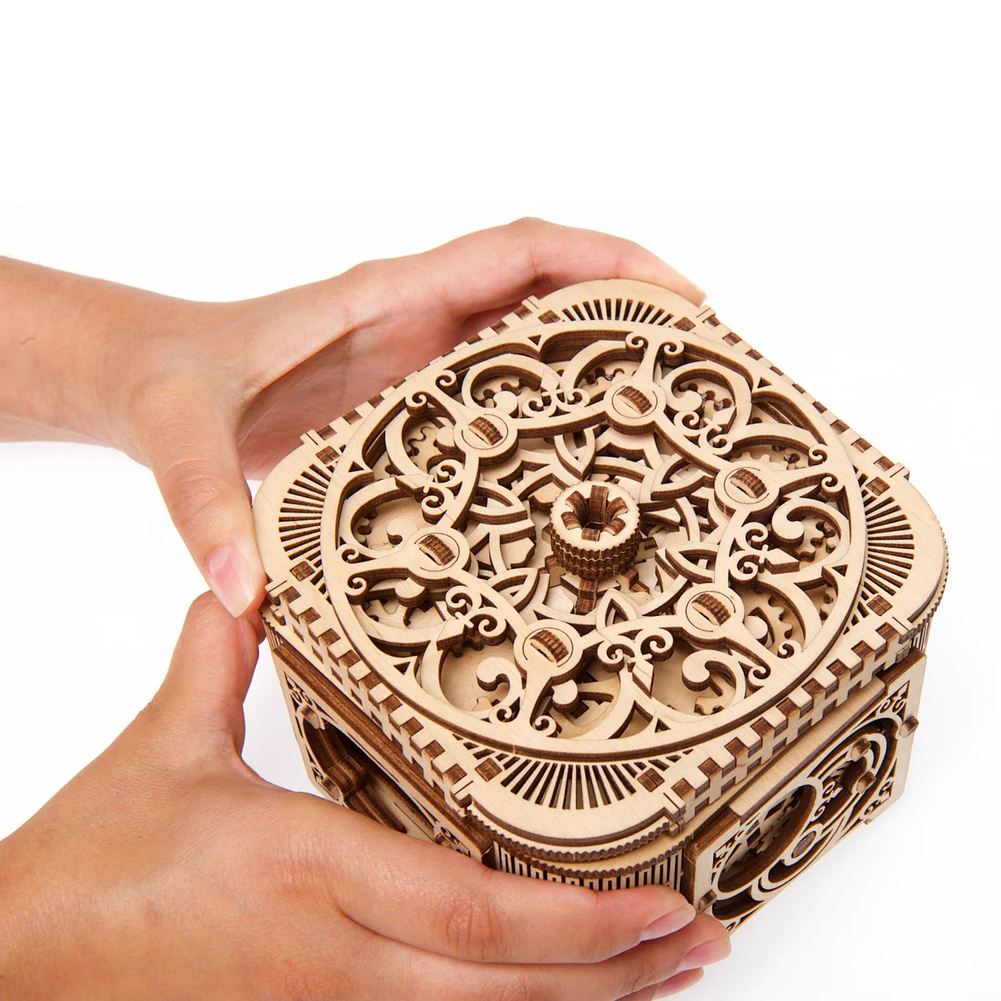 Puzle 3D de madera mecánico UGEARS - Caja del Tesoro (TREASURE BOX) 💎🗝️