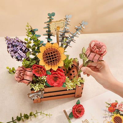 PUZLE 3D MADERA ROBOTIME - ROWOOD Wooden Bloom Box TW02H 🌹🌸🪻🌻