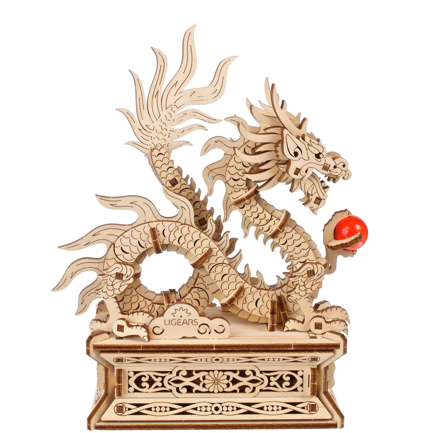 Puzle 3D de madera mecánico UGEARS - Wood Dragon 🐲