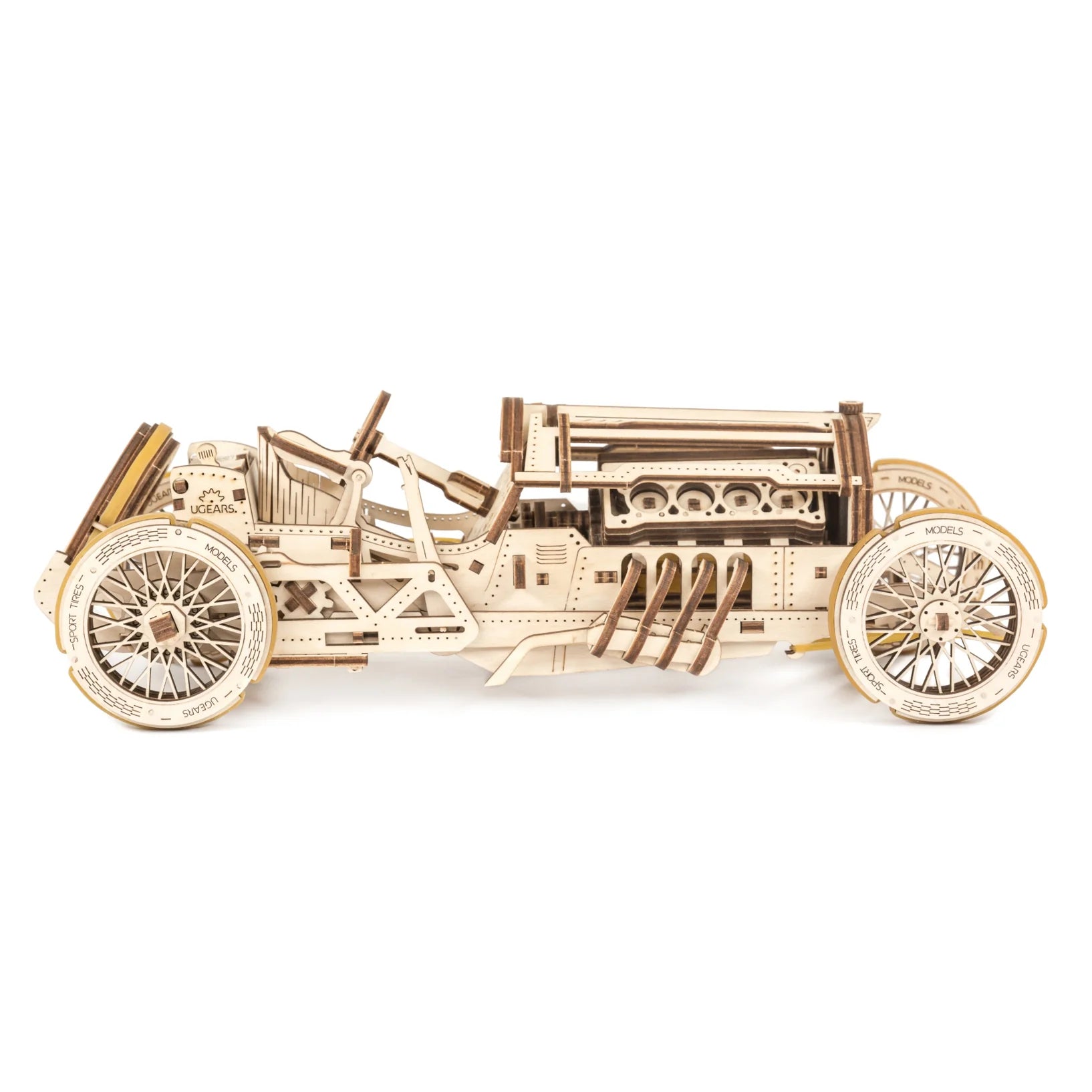 Puzle 3D de madera mecánico UGEARS- Grand Prix Car U-9 🚘