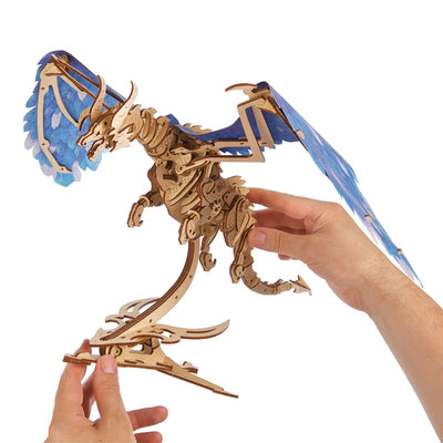 Puzle 3D de madera mecánico- Dragon de la Tormenta- Ugears 🐉