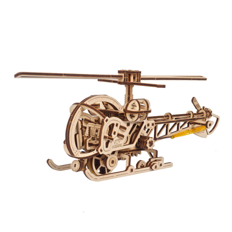 Puzle 3D de madera mecánico Ugears- Mini Helicóptero 🚁