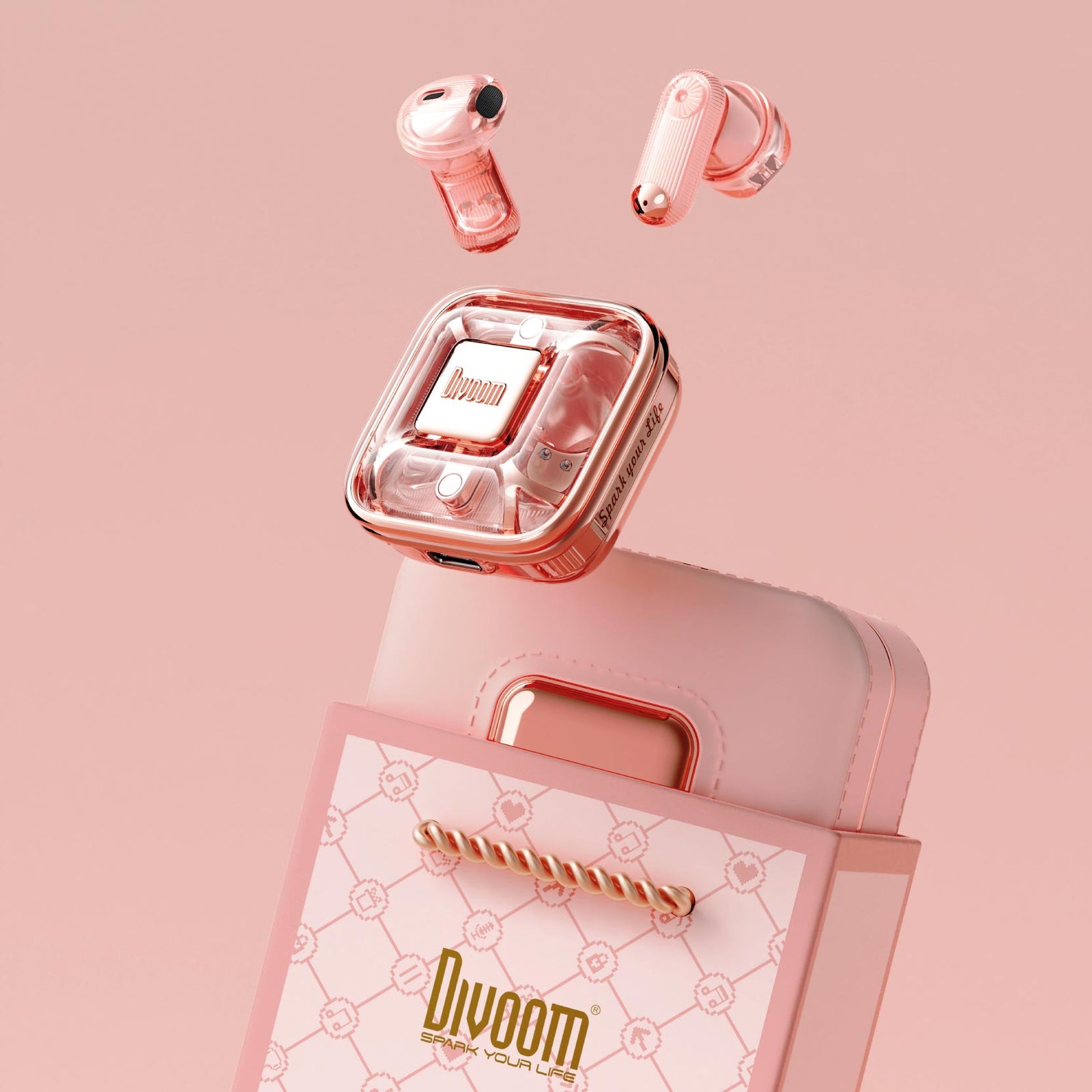 DIVOOM AUDIFONOS SPARK AIR PINK - in ear  🎧