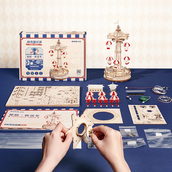 PUZZLE 3D MADERA ROBOTIME- PARACHUTE TOWER (TORRE DE PARACAÍDAS) 🎪