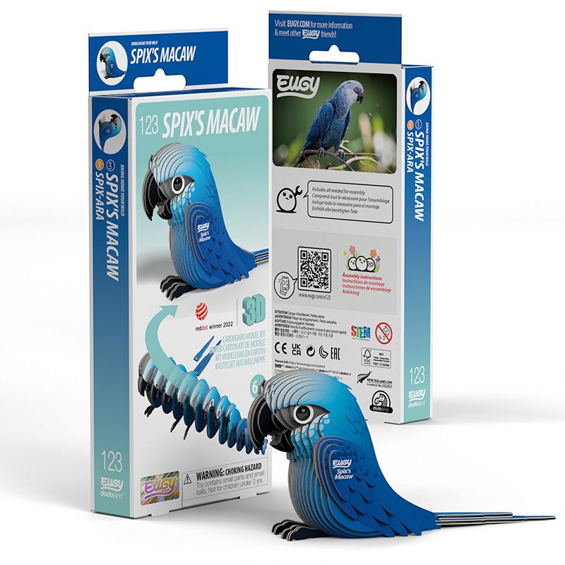 Puzzle 3D Eugy Dodoland- Guacamayo de Spix (Spix´s Macaw) 🦜🔵
