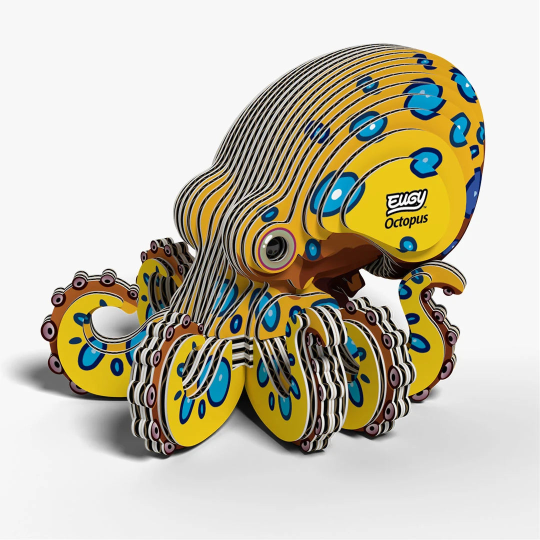 Puzzle 3D Eugy Dodoland - Octopus (Pulpo amarillo de anillos azules) 🐙
