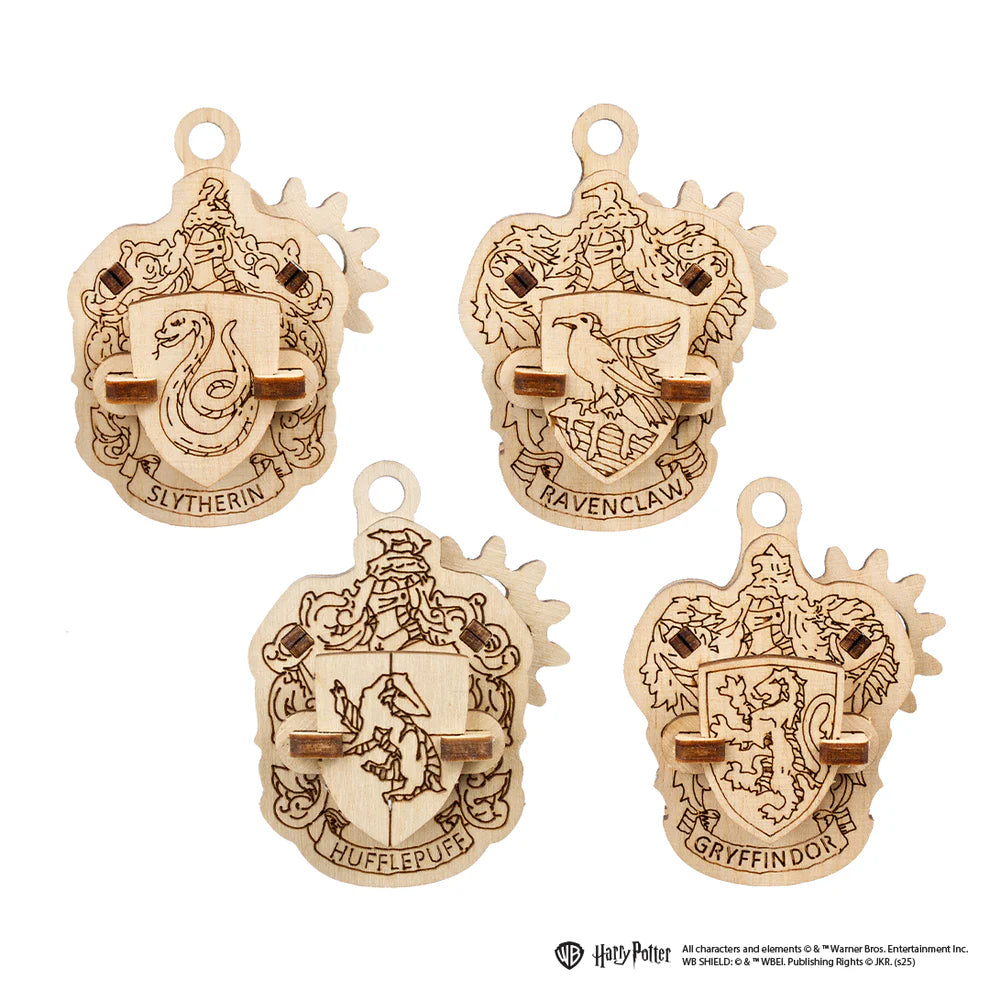 Puzle 3D de madera- Insignias Hogwarts - Ugears (Linea Harry Potter) ⚡👓
