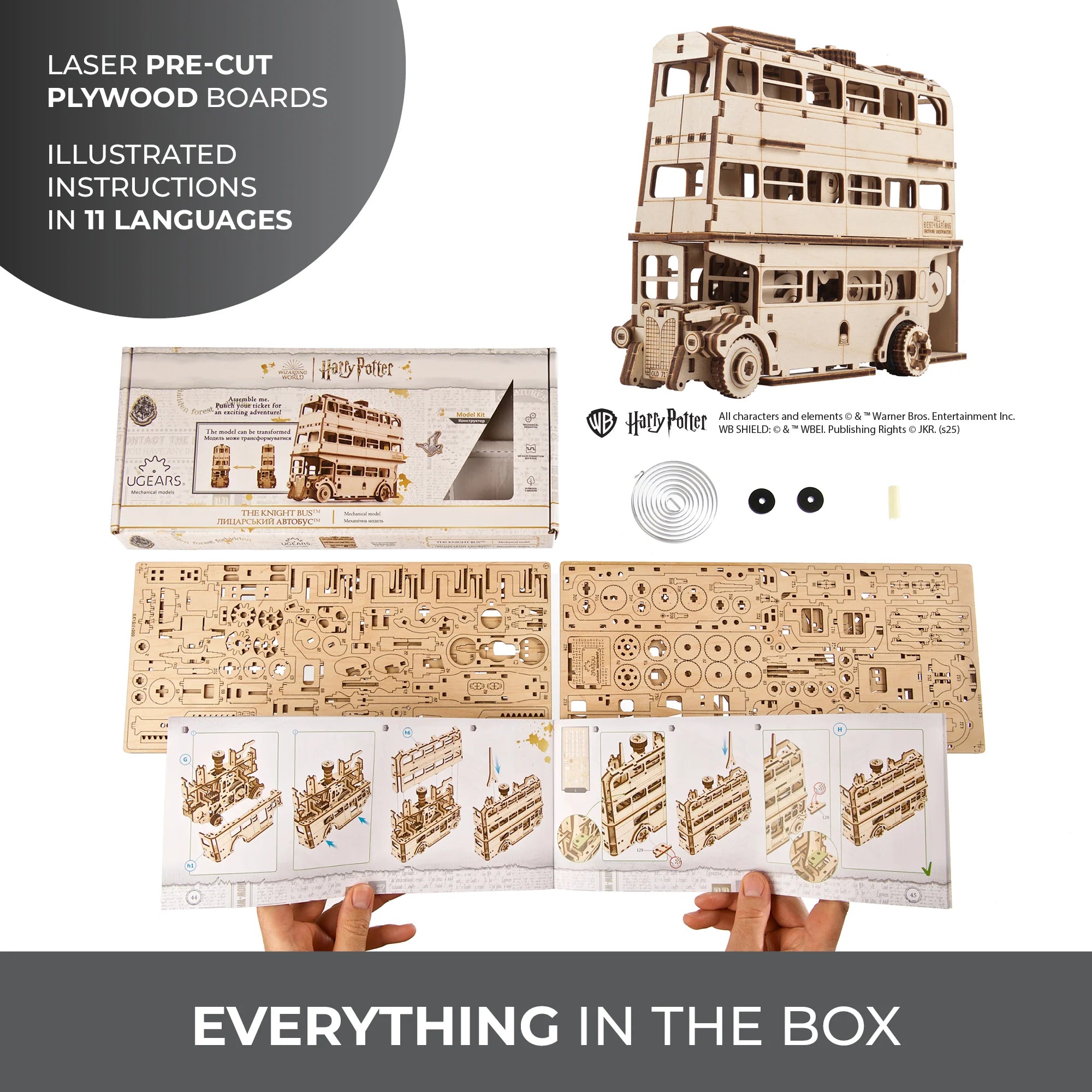 Puzle 3D de madera mecánico UGEARS- Autobus Mágico Harry Potter (KNIGHT BUS) 🚌🪄