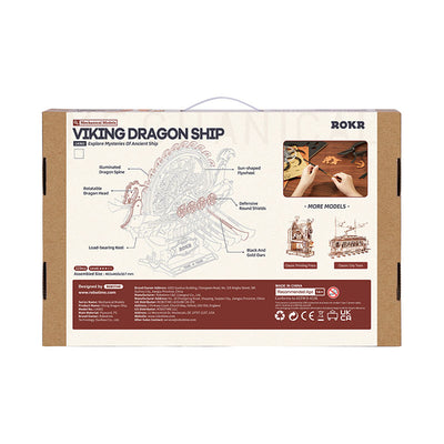 PUZLE 3D MADERA ROBOTIME - Viking Dragon Ship LK802 ⚔️🛡️