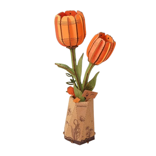 PUZZLE 3D MADERA ROBOTIME - ORANGE TULIP (TULIPÁN NARANJO) TW081 🌷🧡