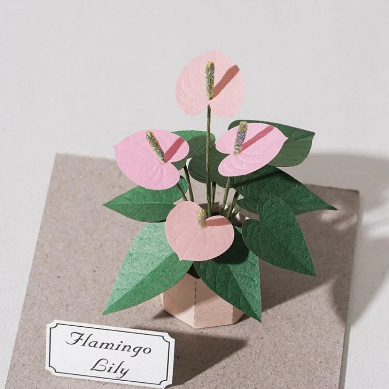PUZZLE 3D PAPEL -KIT DIY PLANTITA / FLAMINGO LILY 🌷🌱