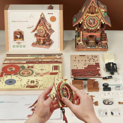 Puzzle 3D Robotime Miniatura - Cuckoo Clock 🕰️🐦‍⬛ (LC901C)
