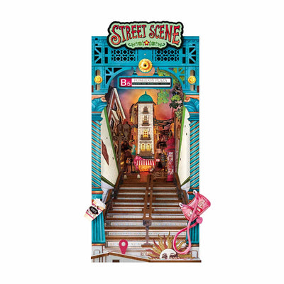 PUZZLE 3D ROBOTIME SEPARADOR DE LIBROS- BookNook Rolife Street Scene- Escena Callejera (TGB13) 🚇