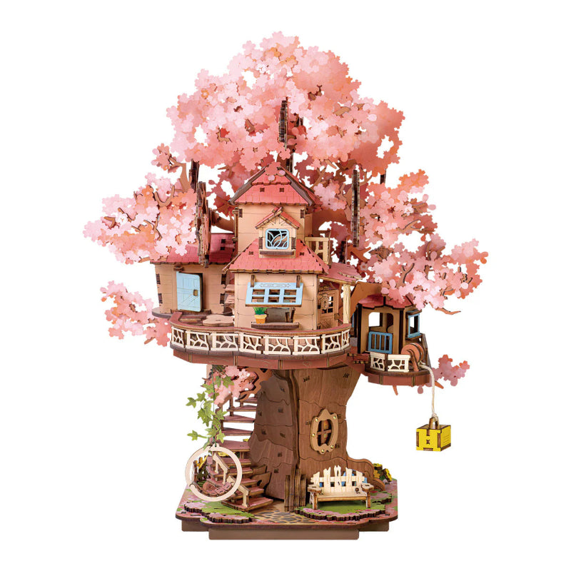 Puzzle 3D de madera Robotime- DIY Rolife Sakura Tree House – Casa del Árbol (TGS04) 🌸