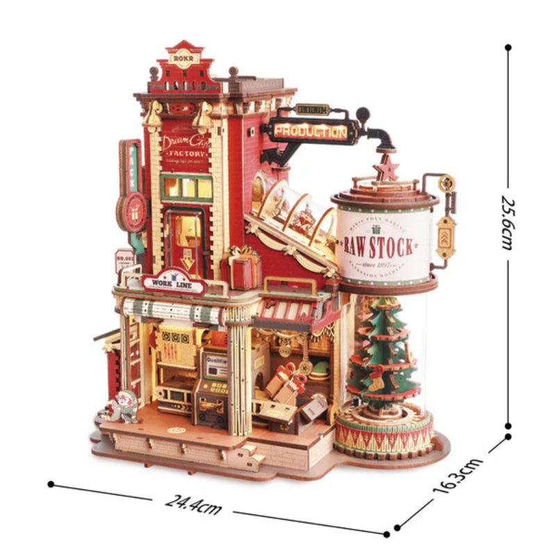 Puzzle 3D Robotime Madera EAB01 - Dream Gift Factory 🎅🏽 🎄 (fábrica de regalos navideños)