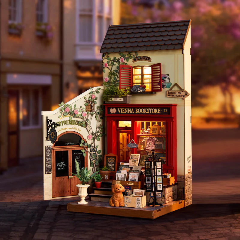 Rolife Robotime - Book Nook- Puzle 3d - Librería de Viena -Vienna Bookstore DG183📚🏛️