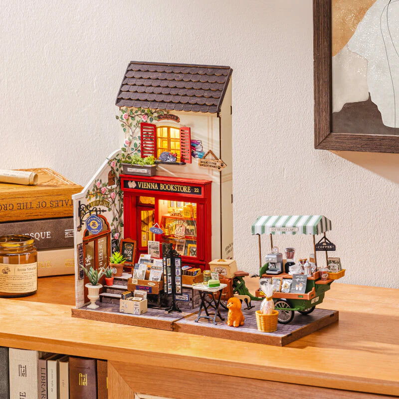 Rolife Robotime - Book Nook- Puzle 3d - Librería de Viena -Vienna Bookstore DG183📚🏛️