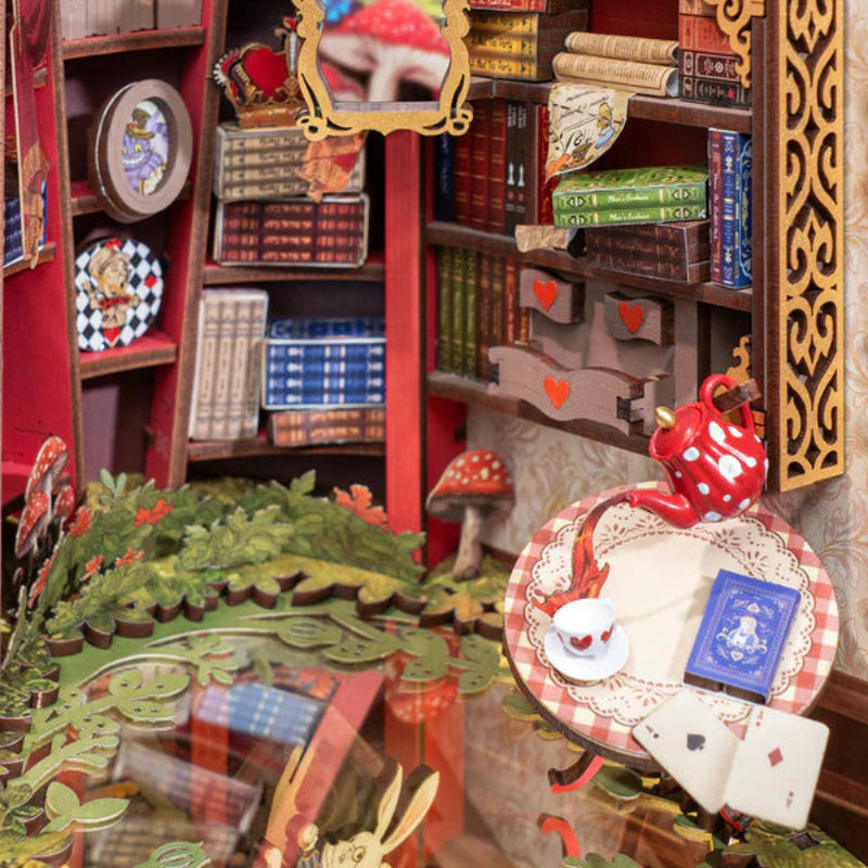 Puzzle 3D Robotime Booknook - Alice Adventure Fall into Wonder TGB12🐇🎩 (separador de libros)