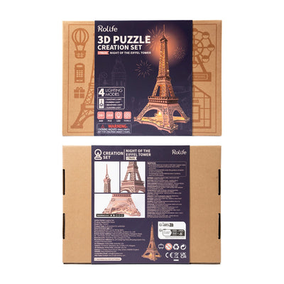 Puzzle 3D Robotime - Night Eiffel Tower TGL01 (Noche en la Torre Eiffel) 🌃🇫🇷