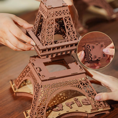 Puzzle 3D Robotime - Night Eiffel Tower TGL01 (Noche en la Torre Eiffel) 🌃🇫🇷