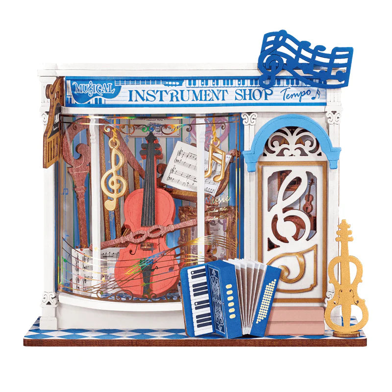 Rolife Robotime - Puzle 3d - casita miniatura - Tienda de Instrumentos musicales - Melody Instrument Shop DS047 🎹🎸