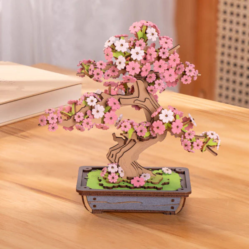 Puzzle 3D Robotime Miniatura - Sakura Bonsai 🌸