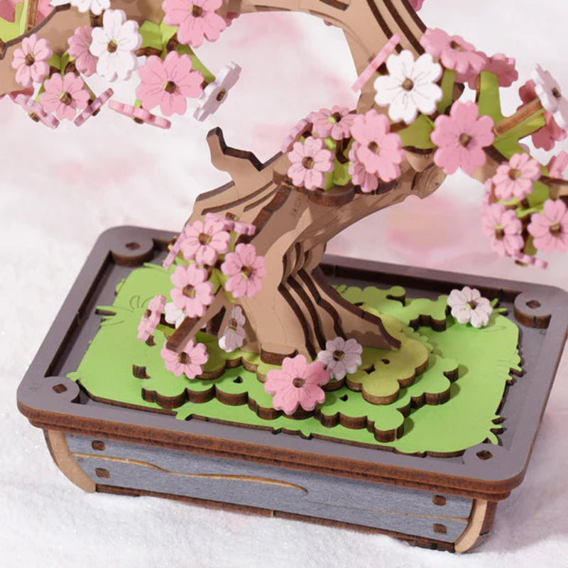 Puzzle 3D Robotime Miniatura - Sakura Bonsai 🌸