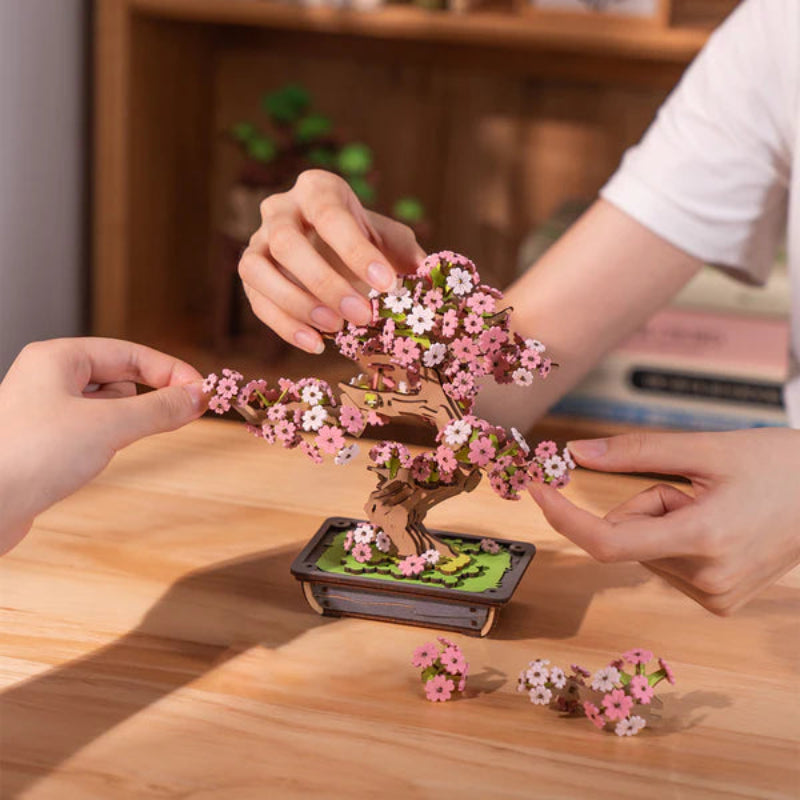 Puzzle 3D Robotime Miniatura - Sakura Bonsai 🌸