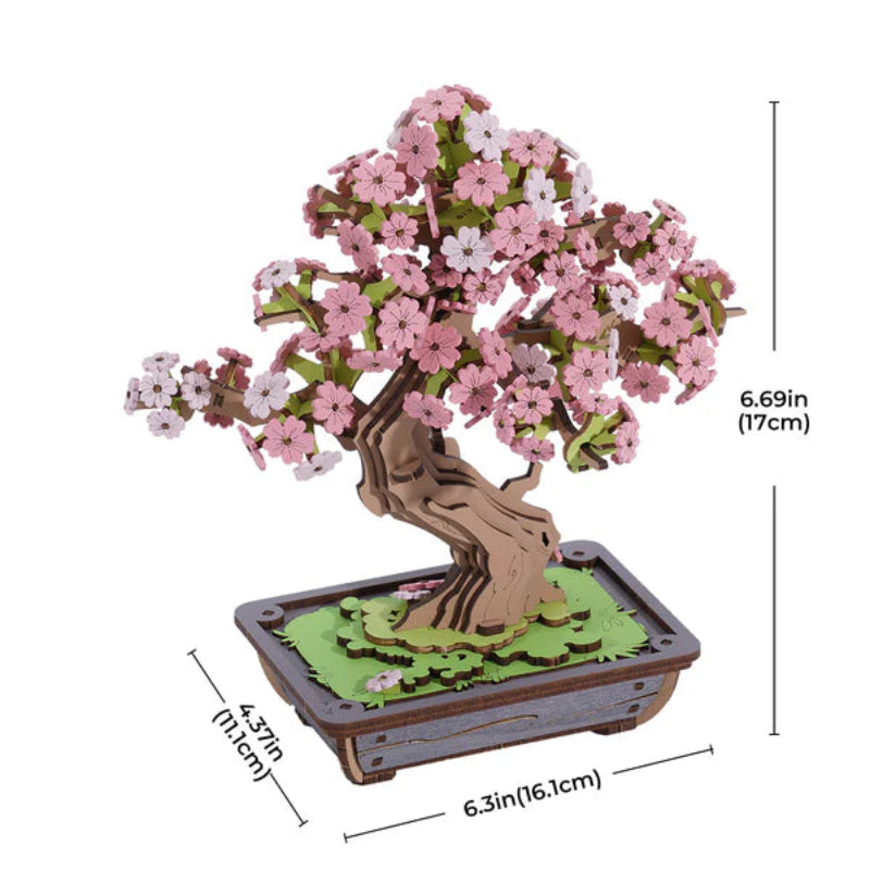 Puzzle 3D Robotime Miniatura - Sakura Bonsai 🌸