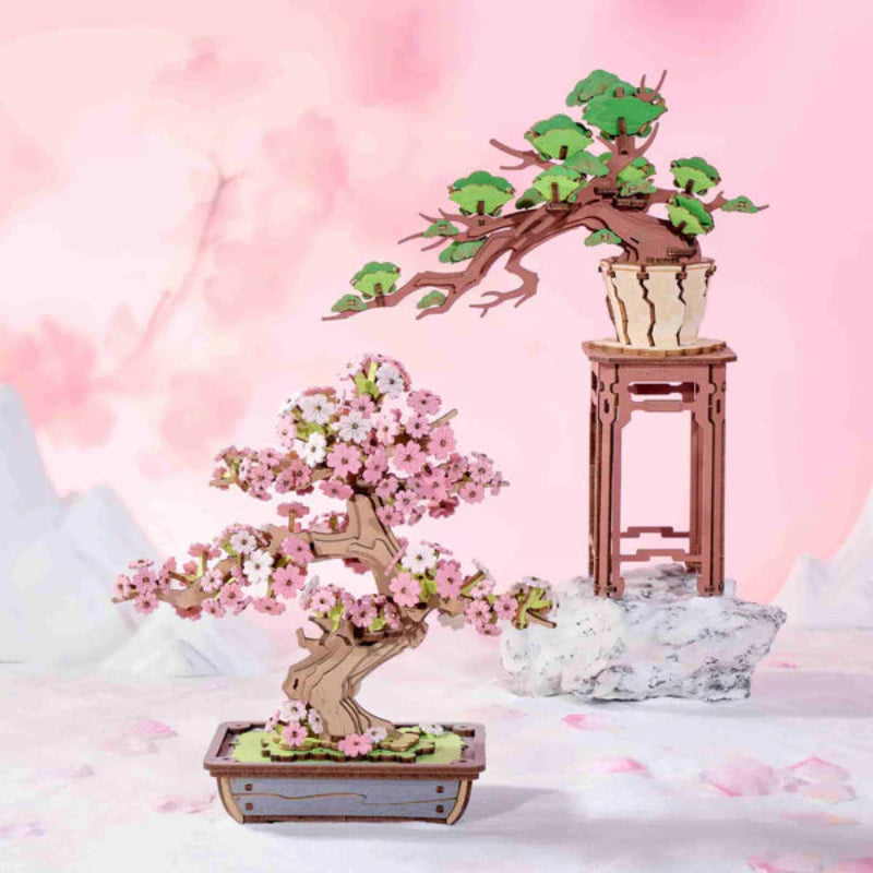 Puzzle 3D Robotime Miniatura - Sakura Bonsai 🌸