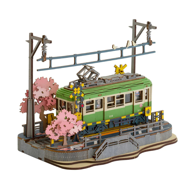 Puzle 3D madera Robotime - Sakura Journey TGS02 🌸 (Tranvía y cerezos)