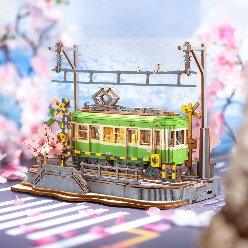 Puzle 3D madera Robotime - Sakura Journey TGS02 🌸 (Tranvía y cerezos)