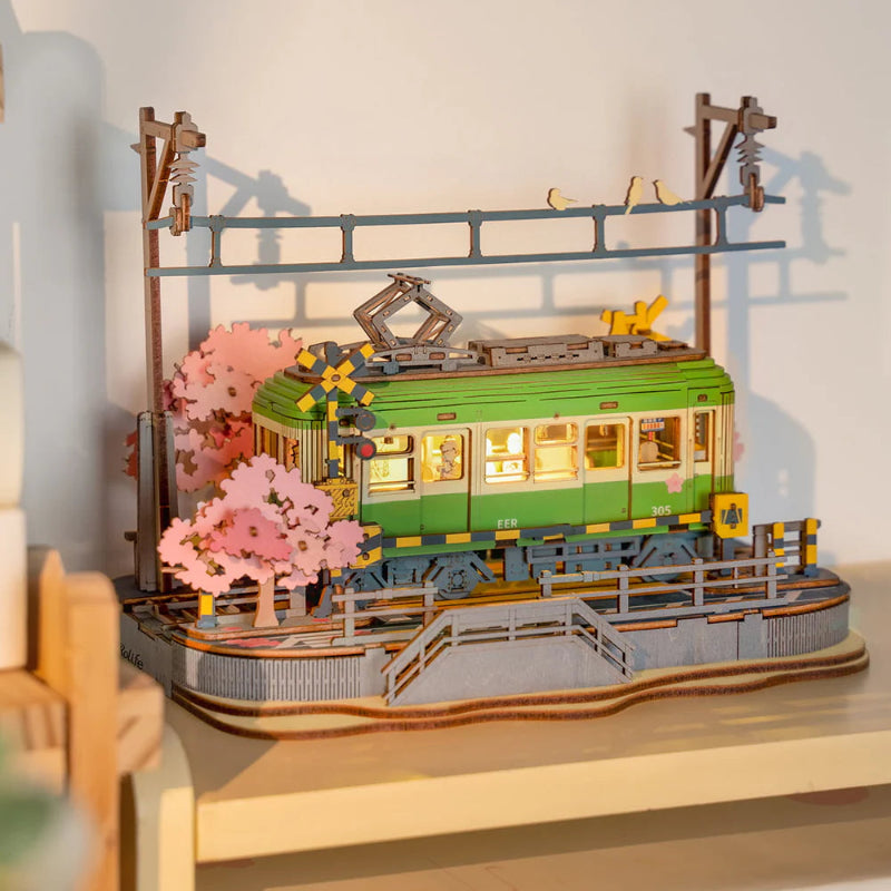 Puzle 3D madera Robotime - Sakura Journey TGS02 🌸 (Tranvía y cerezos)