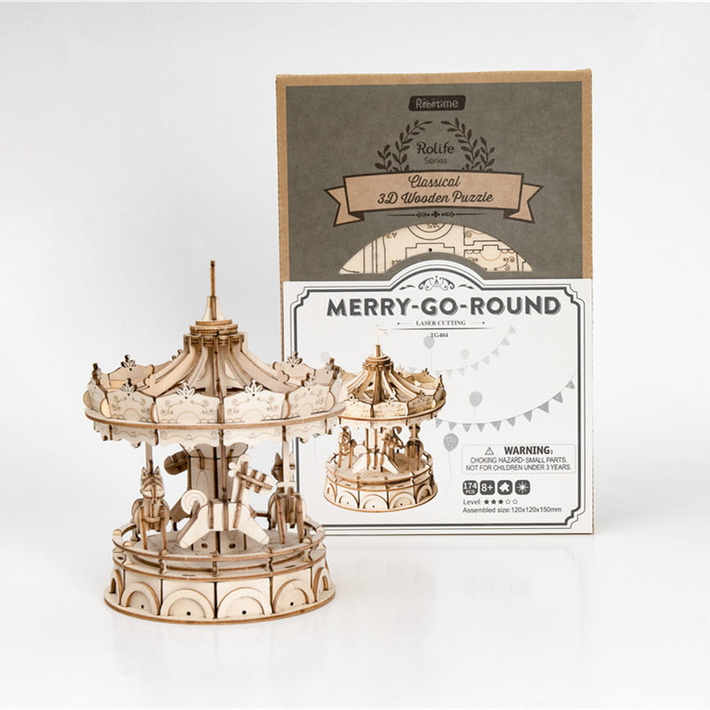 Puzzle 3D Robotime Miniatura - Merry Go Round  TG404🎠
